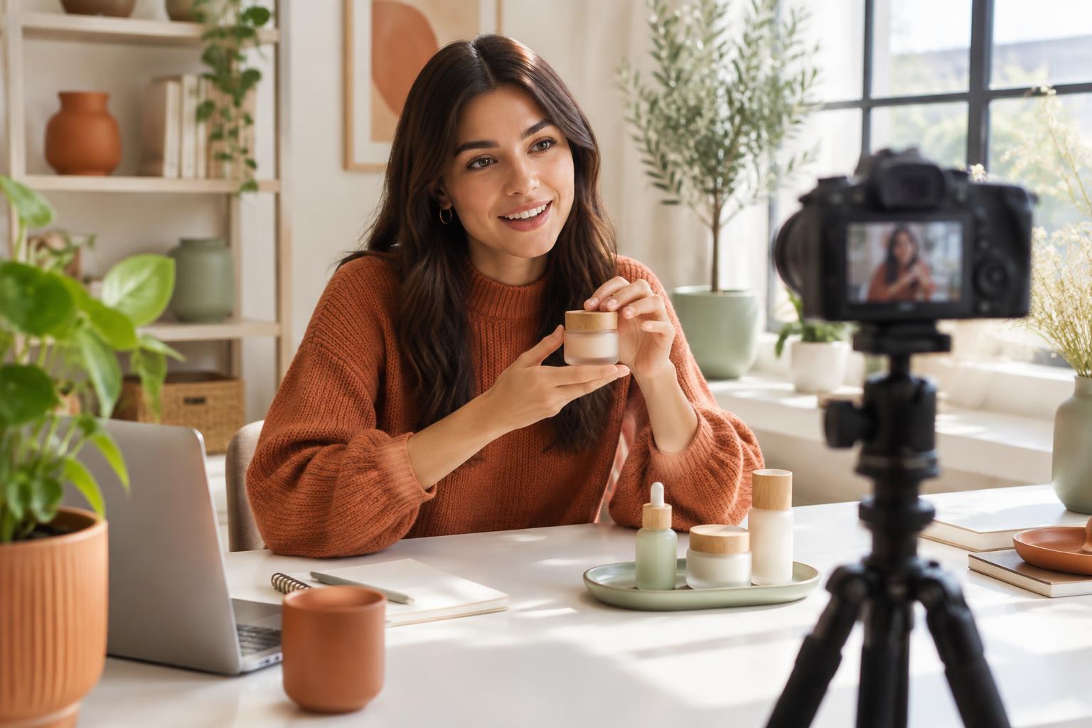 Creator filming content in a studio
